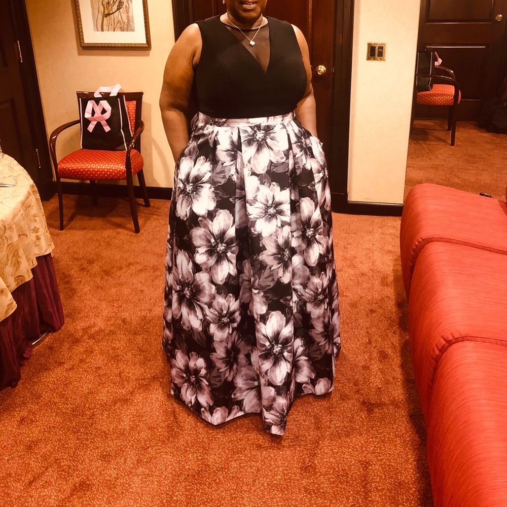 Black and white evening gown.